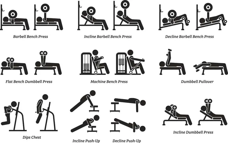 ejercicios press banca en banco de musculacion