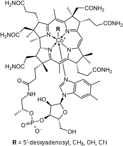 cobalamina Vitamina B12 estructura molecular